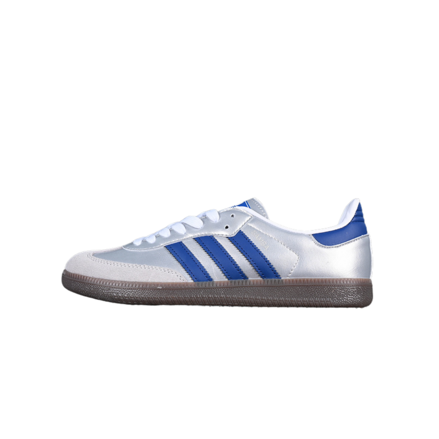 ADIDAS SAMBA VEGAN WHITE BROWN BLUE SILVER